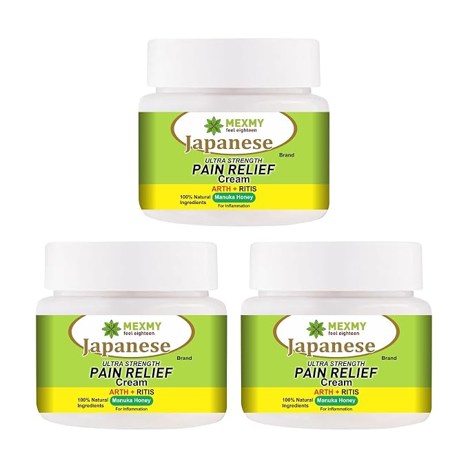 apanese Soothing Pain Relief Cream, Ultra Strength Joint and Bone Therapy, 100g Jars, Pack of 3