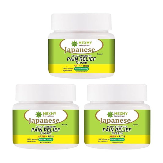 apanese Soothing Pain Relief Cream, Ultra Strength Joint and Bone Therapy, 100g Jars, Pack of 3